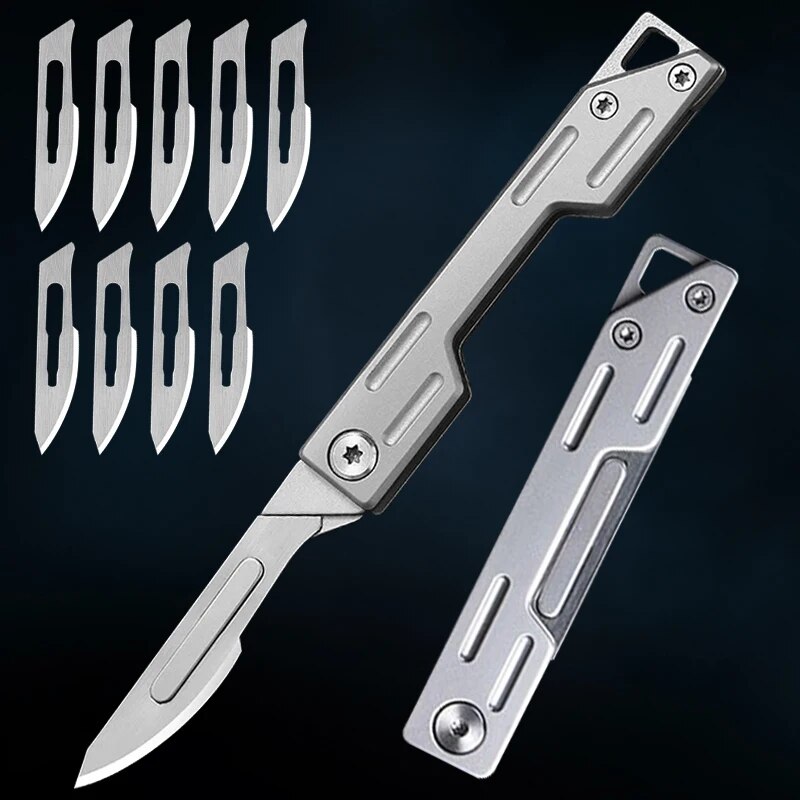 Craft Knife Set - Zakmes roestvrijstalen zakmes met 9 vervangbare